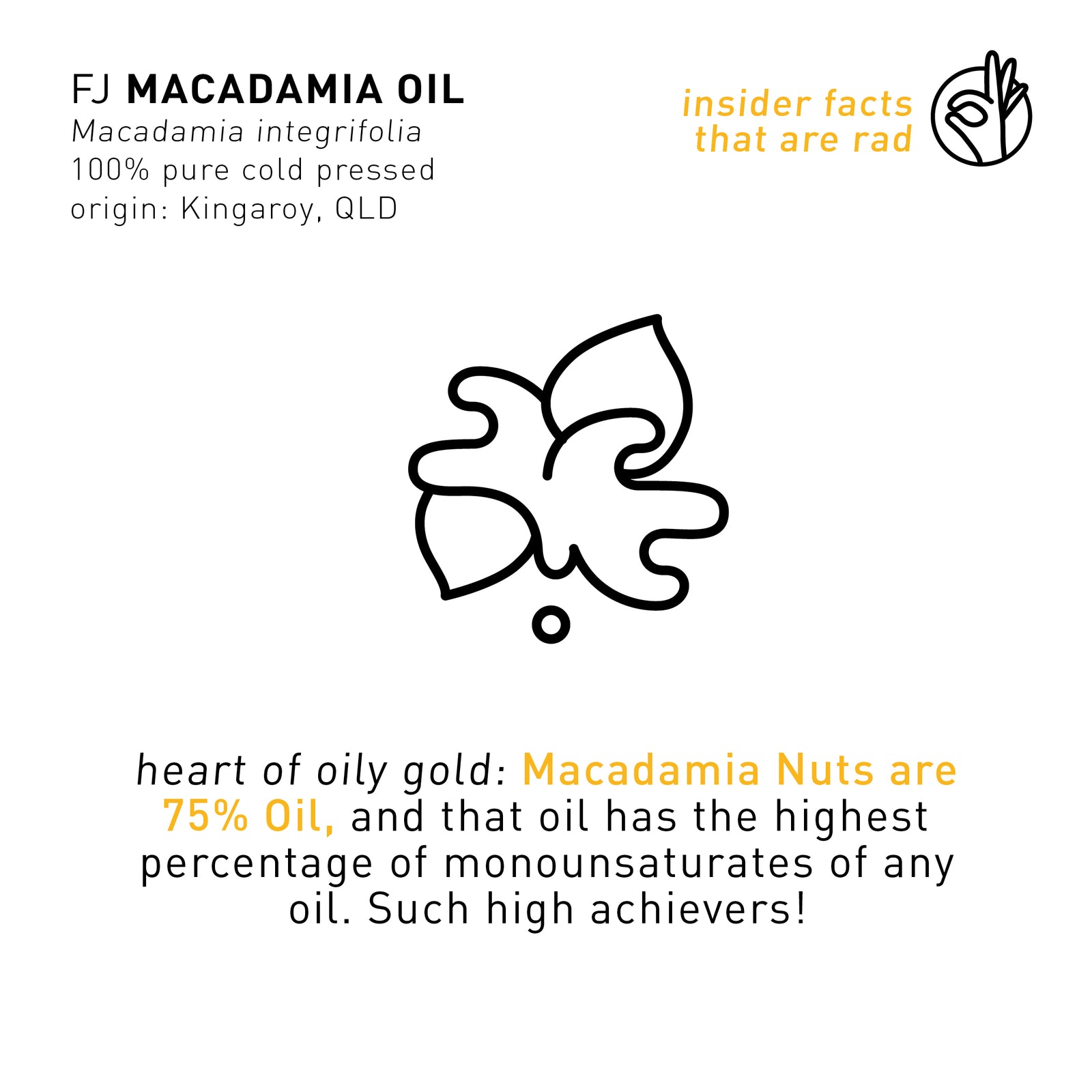 F A C T: INSIDER INFO ON FJ MACADAMIA OIL