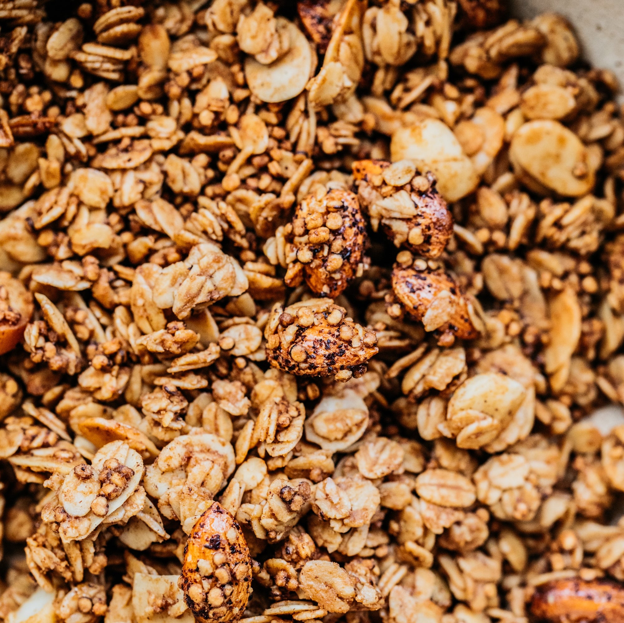 Crunch and slurp your way through our new Coffee Almond & Macadamia Granola
