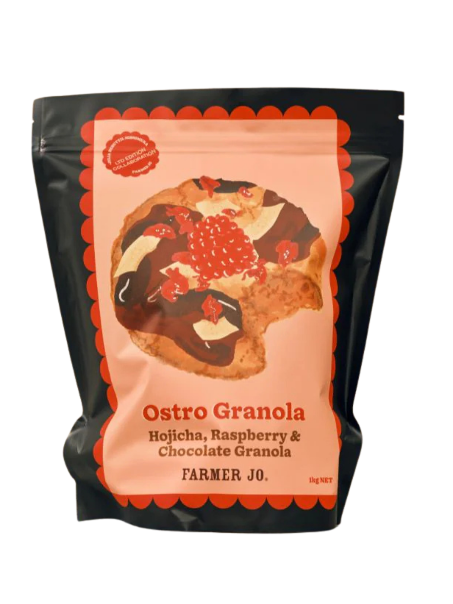 Hojicha, Coconut, Dark Chocolate and Raspberry Granola 1kg