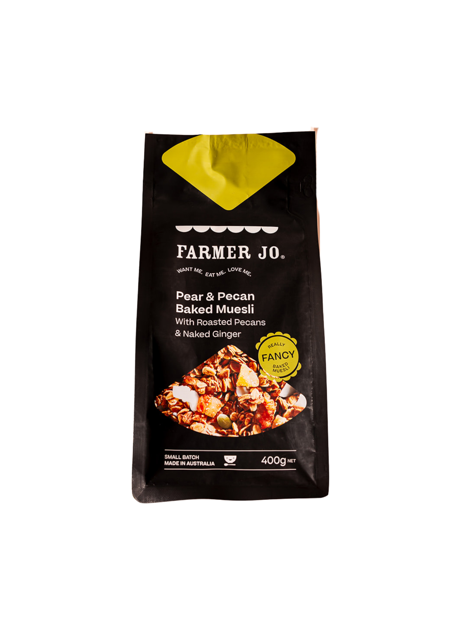 Pear and Pecan Baked Muesli with Roasted Pecan and Naked Ginger