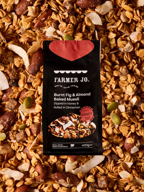 Burnt Fig & Almond Baked Muesli Dipped In Honey & Rolled In Cinnamon - FarmerJo
