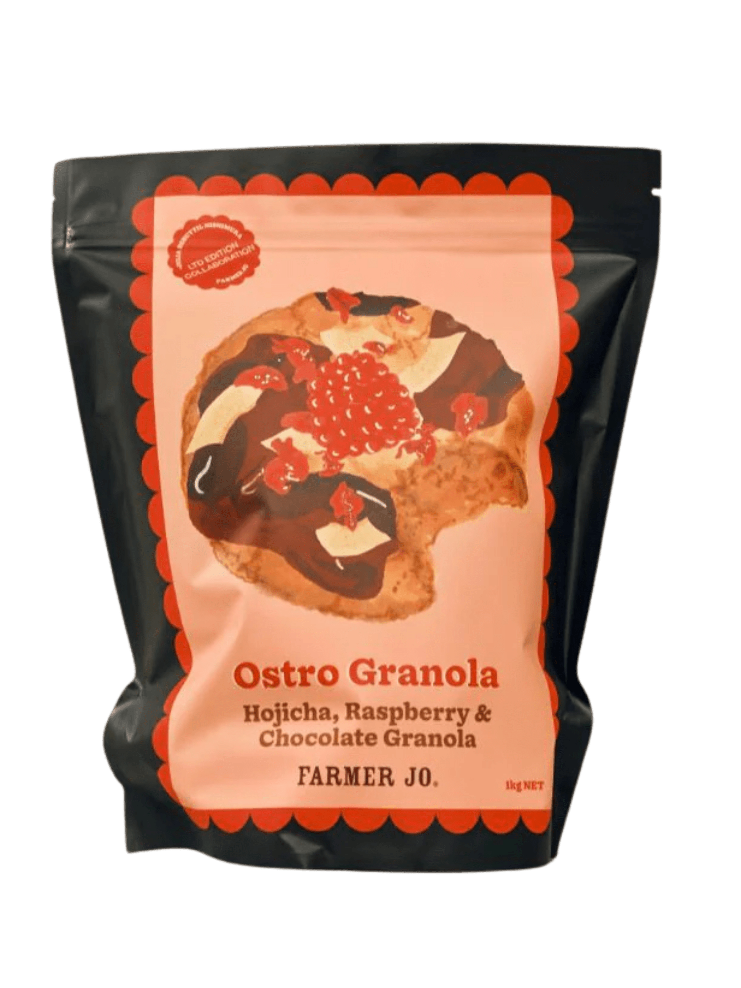 Hojicha, Coconut, Dark Chocolate and Raspberry Granola 1kg - FarmerJo