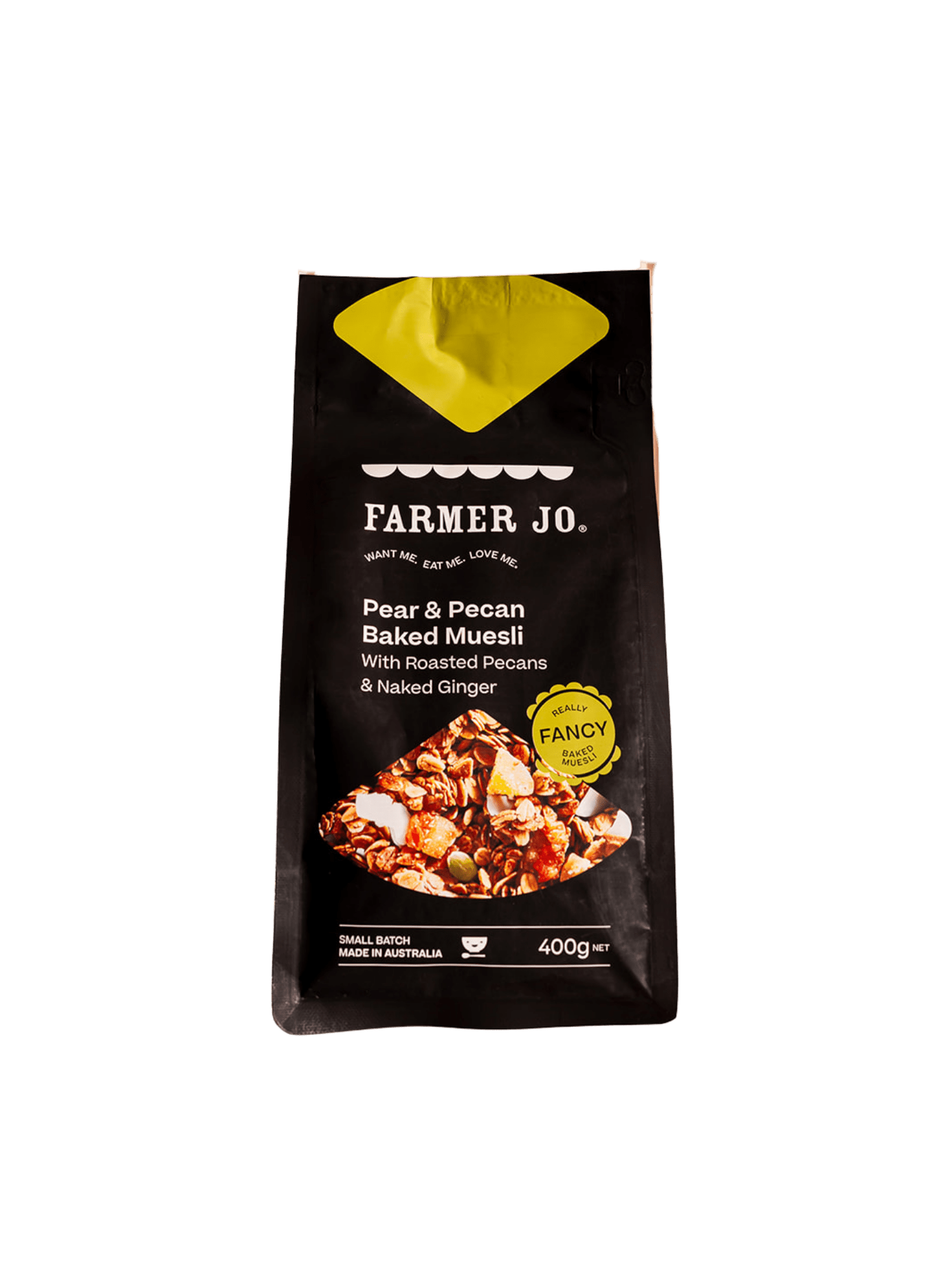 Pear and Pecan Baked Muesli with Roasted Pecan and Naked Ginger - FarmerJo